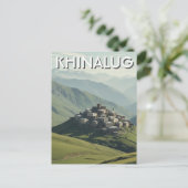 Azerbeidzjaans Khinalug-bergdorp Briefkaart (Staand voorkant)