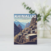Azerbeidzjaans Khinalug-bergdorp Briefkaart (Staand voorkant)