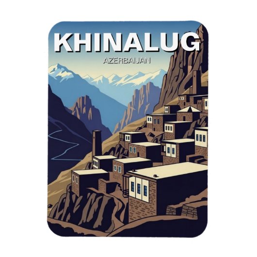 Azerbeidzjaans Khinalug-bergdorp Magneet (Verticaal)