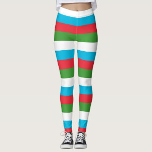 Azerbeidzjaanse Nationale Vlag Kleuren Horizontaal Leggings
