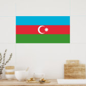 Azerbeidzjaanse vlag (Azerbeidzjan) Poster (Keuken)
