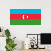 Azerbeidzjaanse vlag (Azerbeidzjan) Poster (Thuiskantoor)