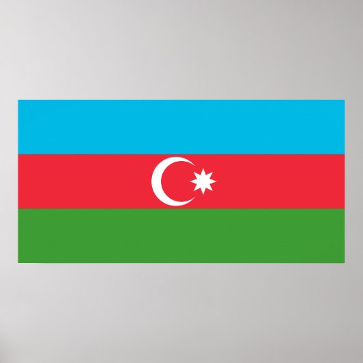 Azerbeidzjaanse vlag (Azerbeidzjan) Poster (Voorkant)