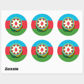 Azerbeidzjaanse vlag en nationaal embleem, Azerbei Ronde Sticker (Vel)