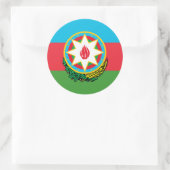 Azerbeidzjaanse vlag en nationaal embleem, Azerbei Ronde Sticker (Tas)