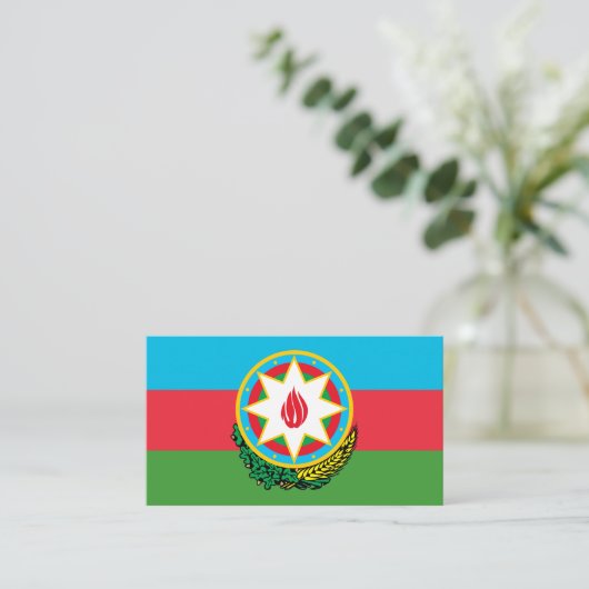 Azerbeidzjaanse vlag en nationaal embleem, Azerbei Visitekaartje (Staand voorkant)
