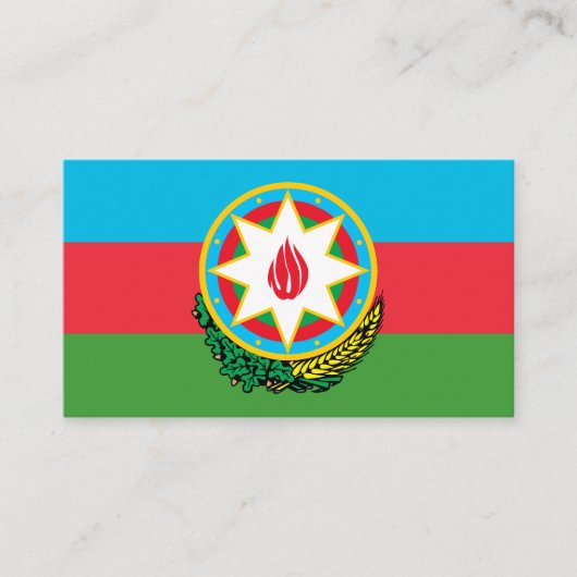 Azerbeidzjaanse vlag en nationaal embleem, Azerbei Visitekaartje (Voorkant)