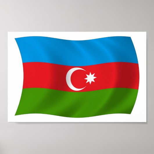 Azerbeidzjaanse Vlag Poster Print (Voorkant)