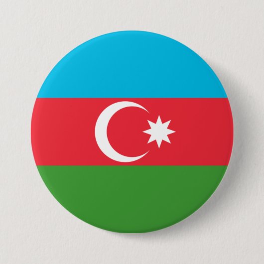 Azerbeidzjaanse vlag ronde button 7,6 cm (Voorkant)