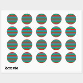 Azerbeidzjaanse vlag strepen ronde sticker (Vel)