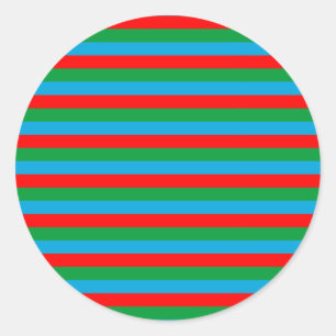 Azerbeidzjaanse vlag strepen ronde sticker