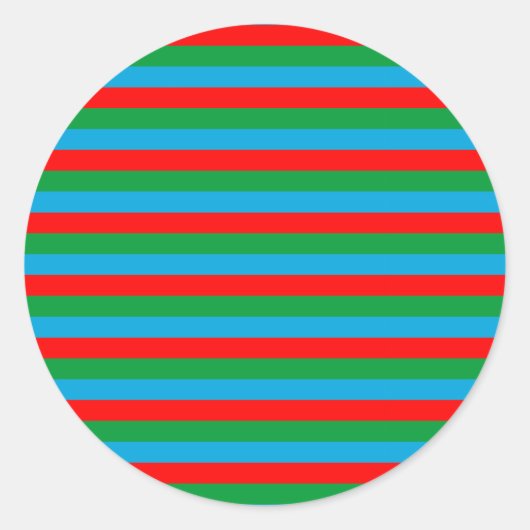 Azerbeidzjaanse vlag strepen ronde sticker (Voorkant)
