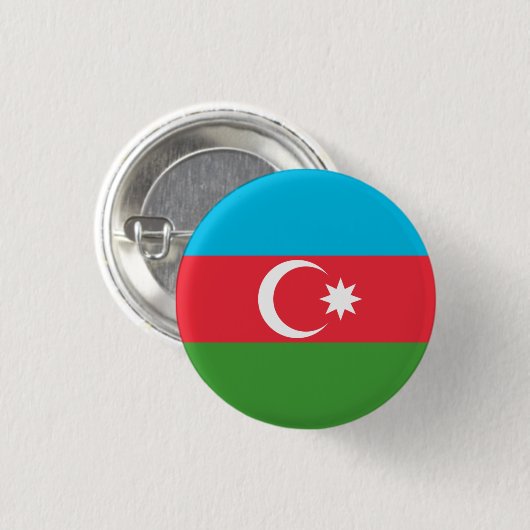 Azerbeidzjaanse vlag, vlag van Azerbeidzjan Ronde Button 3,2 Cm (Voorkant /achterkant)