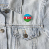 Azerbeidzjaanse vlag, vlag van Azerbeidzjan Ronde Button 3,2 Cm (In situ)