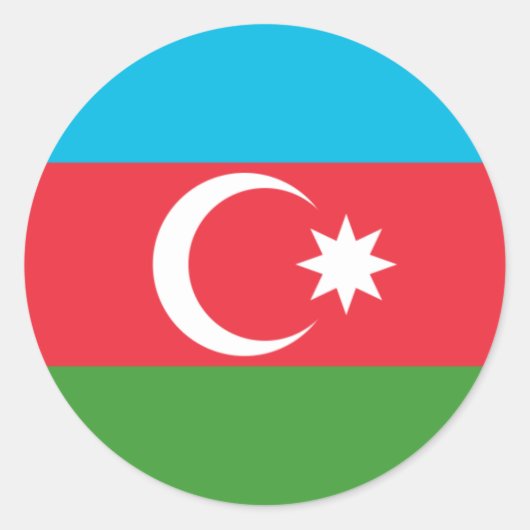 Azerbeidzjaanse vlag, vlag van Azerbeidzjan Ronde Sticker (Voorkant)