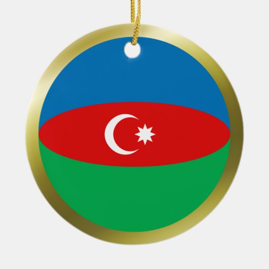 Azerbeidzjaanse vlagornament keramisch ornament (Voorkant)