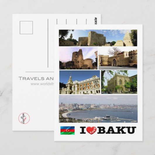Azerbeidzjan - Bakoe - I Love - Briefkaart (Voorkant / Achterkant)