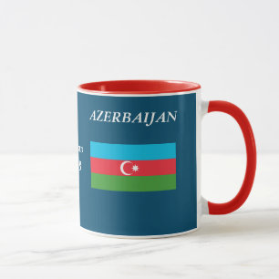 Azerbeidzjan Crest en Flag Black 11 oz Ringer Mok