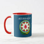 Azerbeidzjan Crest en Flag Black 11 oz Ringer Mok (Links)