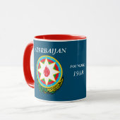 Azerbeidzjan Crest en Flag Black 11 oz Ringer Mok (Voorkant links)