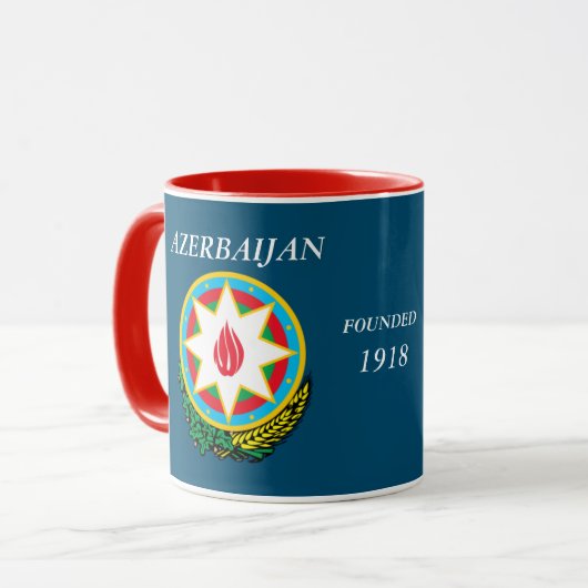 Azerbeidzjan Crest en Flag Black 11 oz Ringer Mok (Voorkant links)