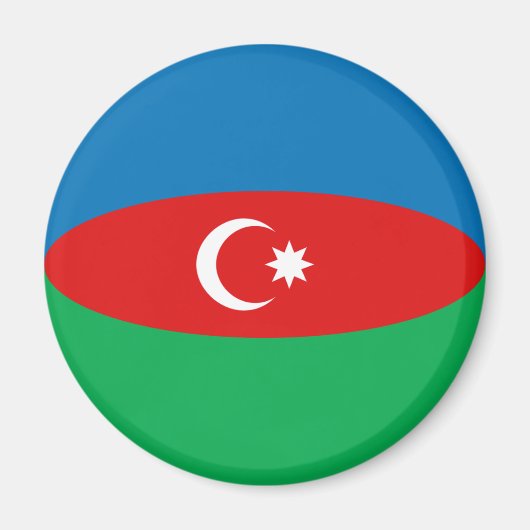 Azerbeidzjan Fisheye Vlag Magneet (Voorkant)