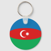 Azerbeidzjan Fisheye Vlag Sleutelhanger (Voorkant)