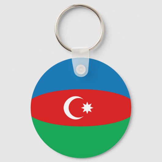 Azerbeidzjan Fisheye Vlag Sleutelhanger (Voorkant)