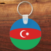Azerbeidzjan Fisheye Vlag Sleutelhanger (Voorkant)