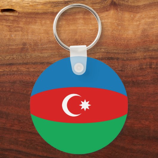 Azerbeidzjan Fisheye Vlag Sleutelhanger (Voorkant)