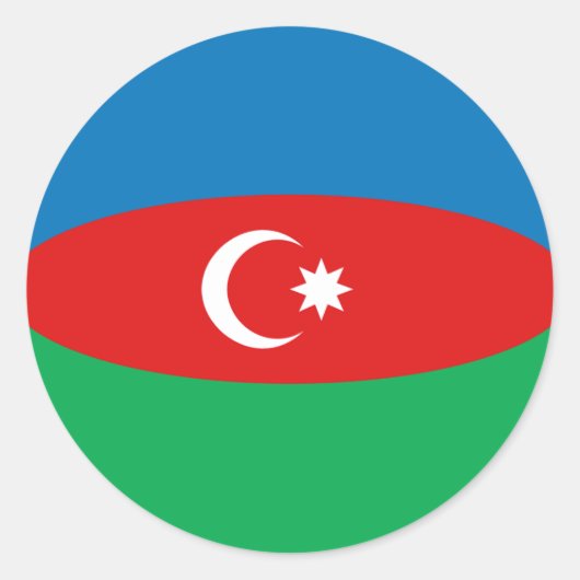 Azerbeidzjan Fisheye Vlag Sticker (Voorkant)