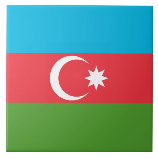 Azerbeidzjan Flag Tegel Tegeltje (Voorkant)