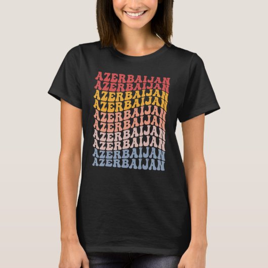 Azerbeidzjan Groovy Retro Azerbeidzjan T-shirt (Voorkant)