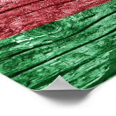 Azerbeidzjan houten vlag poster (Hoek)