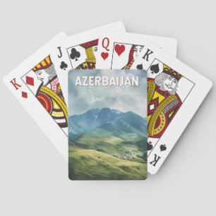 Azerbeidzjan Illustratie Reis Kunst Vintage Pokerkaarten