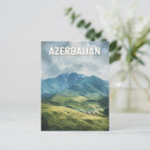 Azerbeidzjan Illustratie Reizen Art Vintage Briefkaart (Staand voorkant)