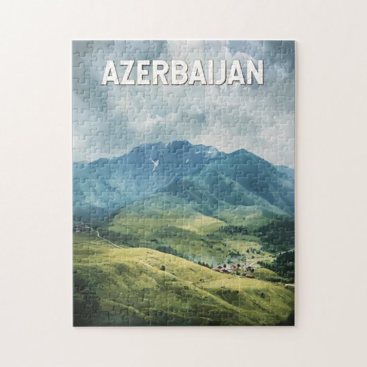 Azerbeidzjan Illustratie Reizen Art Vintage Legpuzzel (Verticaal)