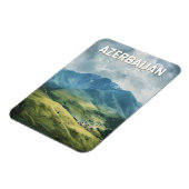 Azerbeidzjan Illustratie Reizen Art Vintage Magneet (Linkerzijde)