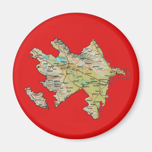 Azerbeidzjan Kaartmagneet Magneet (Voorkant)