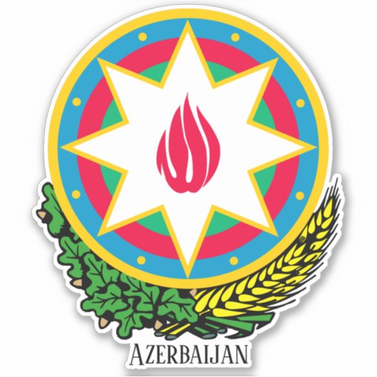 Azerbeidzjan nationaal wapenschild sticker (Voorkant)