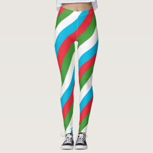 Azerbeidzjan nationale vlaggekleurde diagonaal ges leggings
