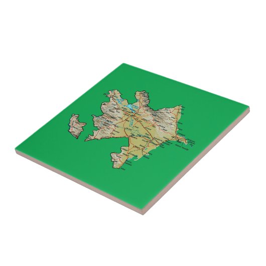 Azerbeidzjan-plattegrond Tegeltje (Zijkant)