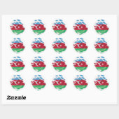 Azerbeidzjan ripped flag ronde sticker (Vel)
