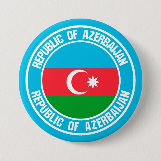 Azerbeidzjan Ronde Embleem Button 7,6 Cm (Voorkant)