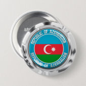 Azerbeidzjan Ronde Embleem Button 7,6 Cm (Voorkant /achterkant)