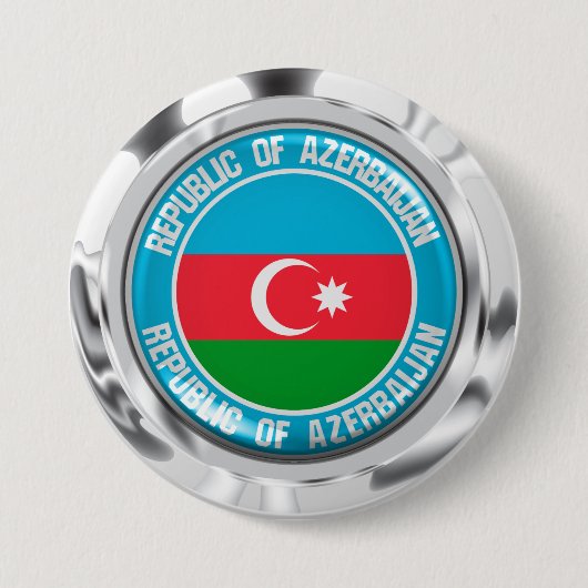Azerbeidzjan Ronde Embleem Button 7,6 Cm (Voorkant)