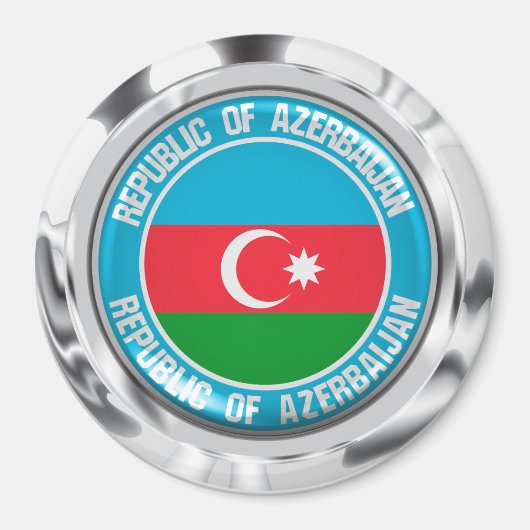 Azerbeidzjan Ronde Embleem Magneet (Voorkant)