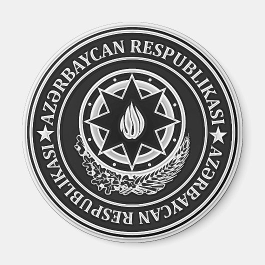 Azerbeidzjan Ronde Embleem Magneet (Voorkant)