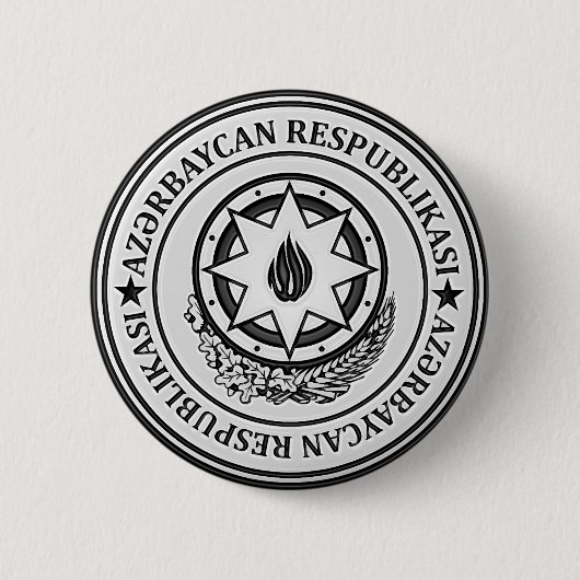 Azerbeidzjan Ronde Embleem Ronde Button 5,7 Cm (Voorkant)