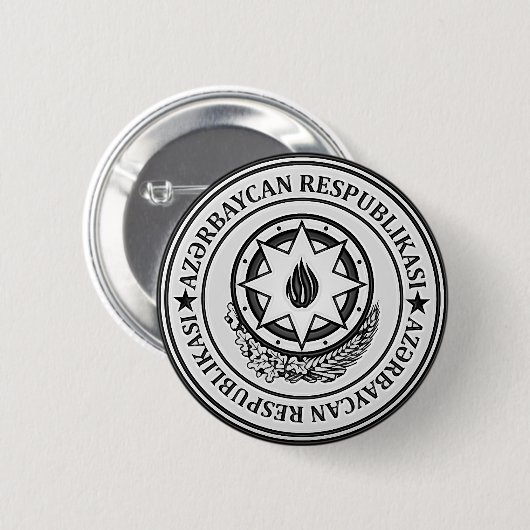 Azerbeidzjan Ronde Embleem Ronde Button 5,7 Cm (Voorkant /achterkant)